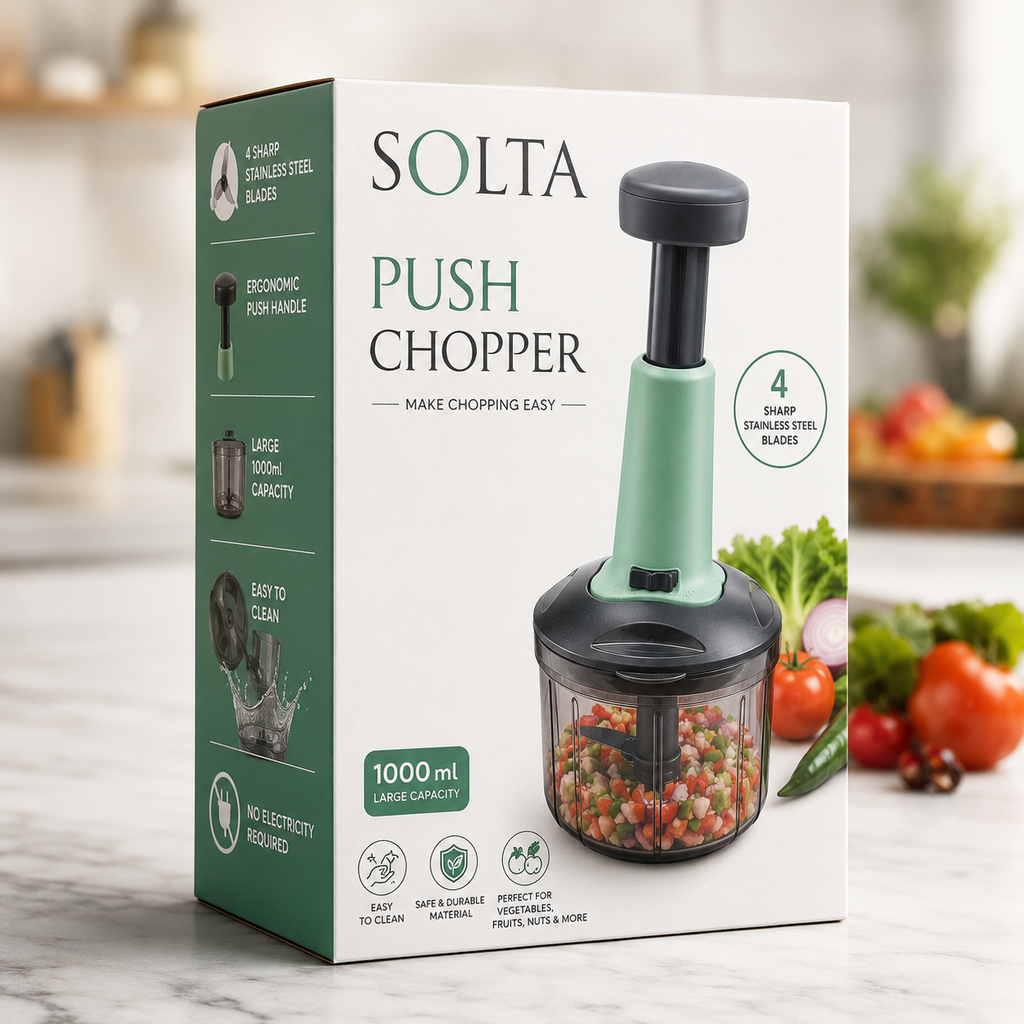 1000ML SOLTA Push Chopper | Manual Vegetable & Fruit Chopper
