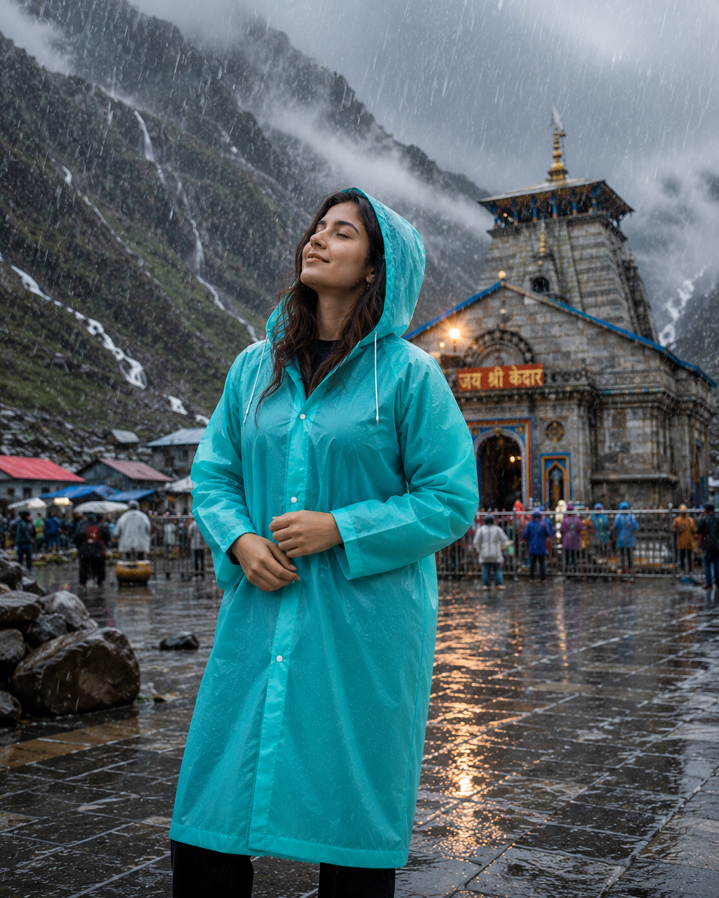 Premium EVA Waterproof Long Raincoat with Hood | Reusable | Yellow | Unisex