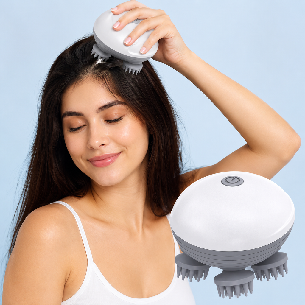 Premium 3D Electric Scalp Massager – USB Rechargeable | Deep Head, Neck & Full Body Relaxation