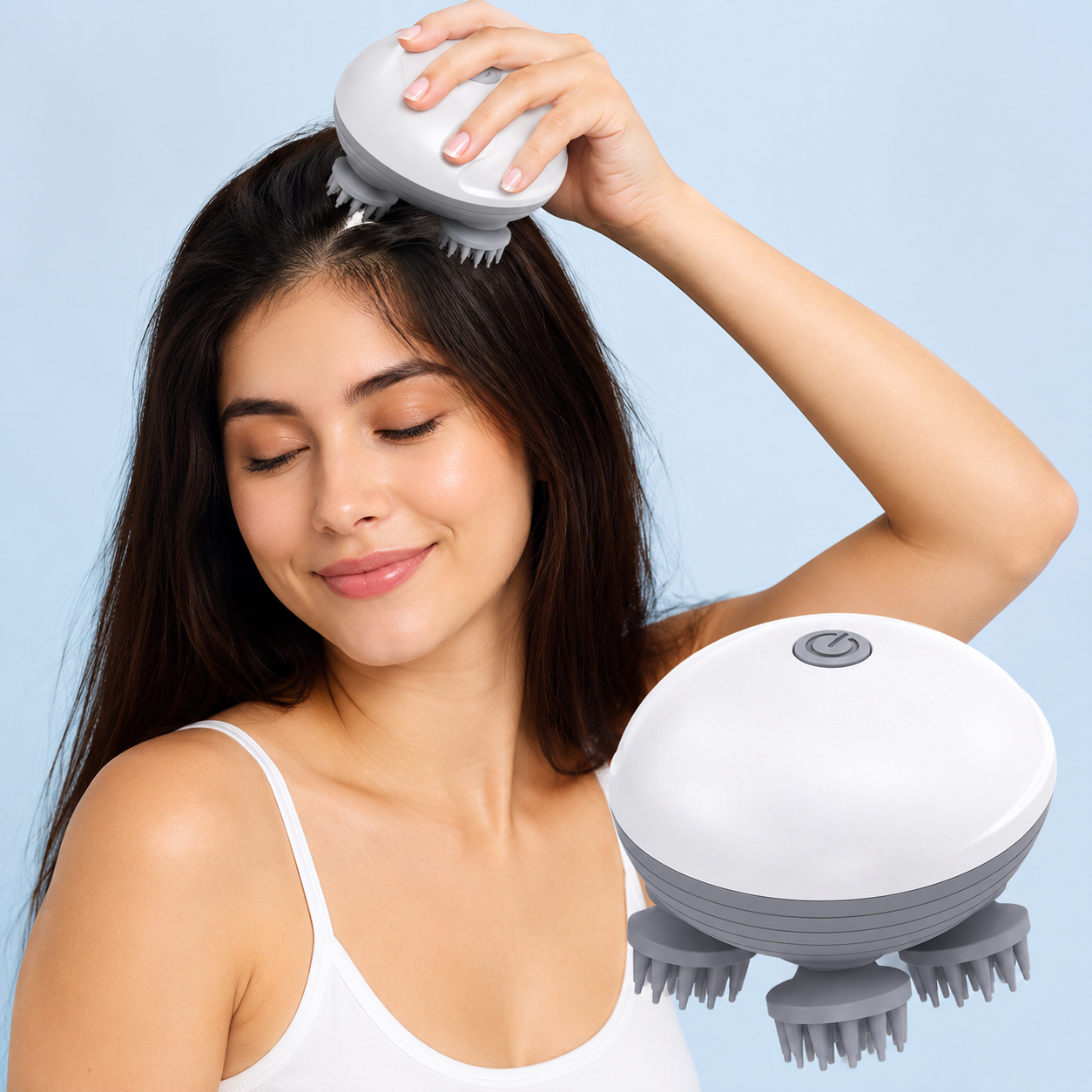 Premium 3D Electric Scalp Massager – USB Rechargeable | Deep Head, Neck & Full Body Relaxation