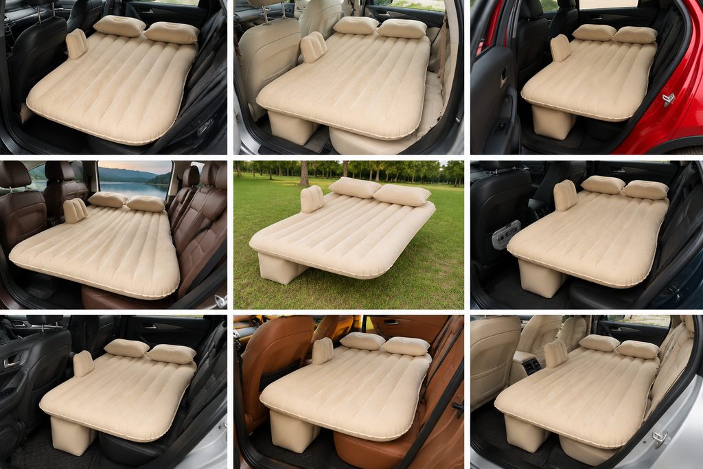 Premium Inflatable Car Bed Sofa – Universal Back Seat Air Mattress with 2 Pillows | Portable Travel Sleeping Bed