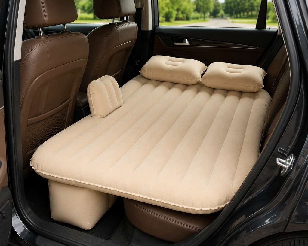 Premium Inflatable Car Bed Sofa – Universal Back Seat Air Mattress with 2 Pillows | Portable Travel Sleeping Bed