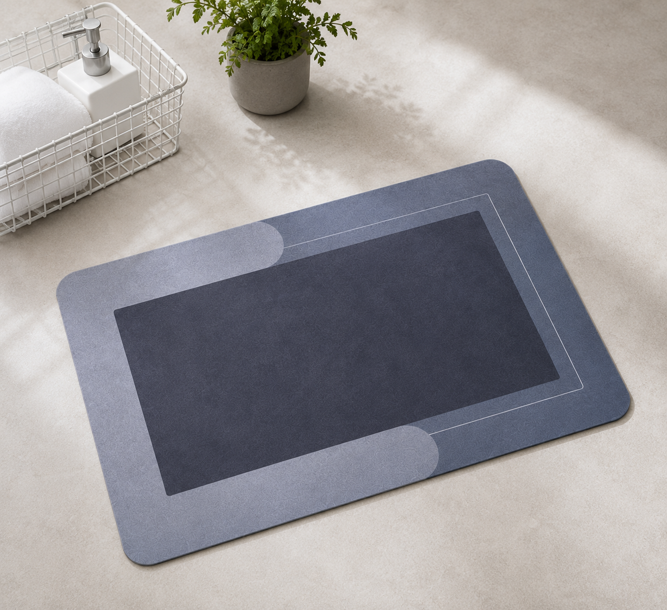 Premium Quick-Dry Square Bathroom Mat | Super Absorbent & Anti-Slip Floor Mat