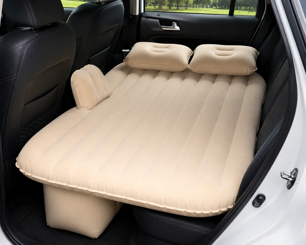 Premium Inflatable Car Bed Sofa – Universal Back Seat Air Mattress with 2 Pillows | Portable Travel Sleeping Bed